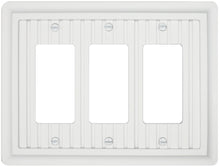 Load image into Gallery viewer, Solid Wood, Wainscott White 3Rocker Wallplate
