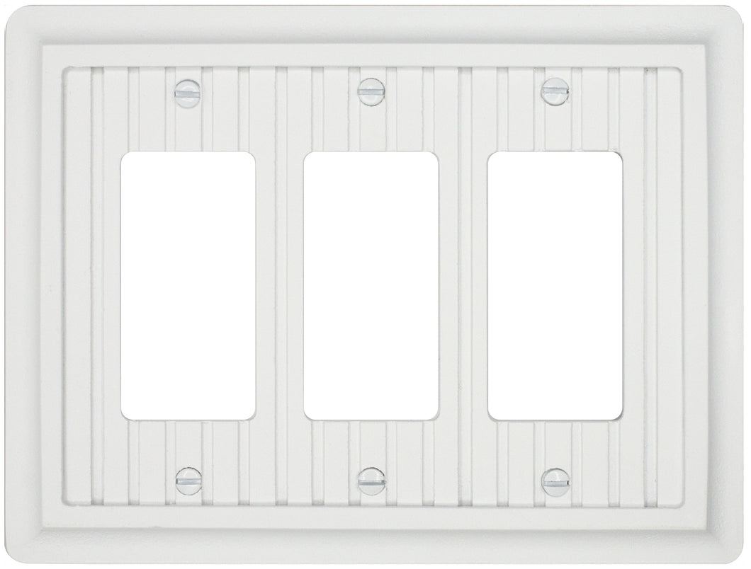 Solid White Wainscott Wood Wall Plate - 4-436RRR