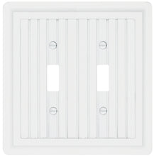 Load image into Gallery viewer, Solid Wood, Wainscott White 2Toggle Wallplate
