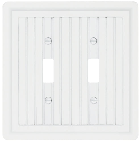 Solid Wood, Wainscott White 2Toggle Wallplate