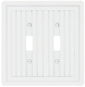 Solid Wood, Wainscott White 2Toggle Wallplate