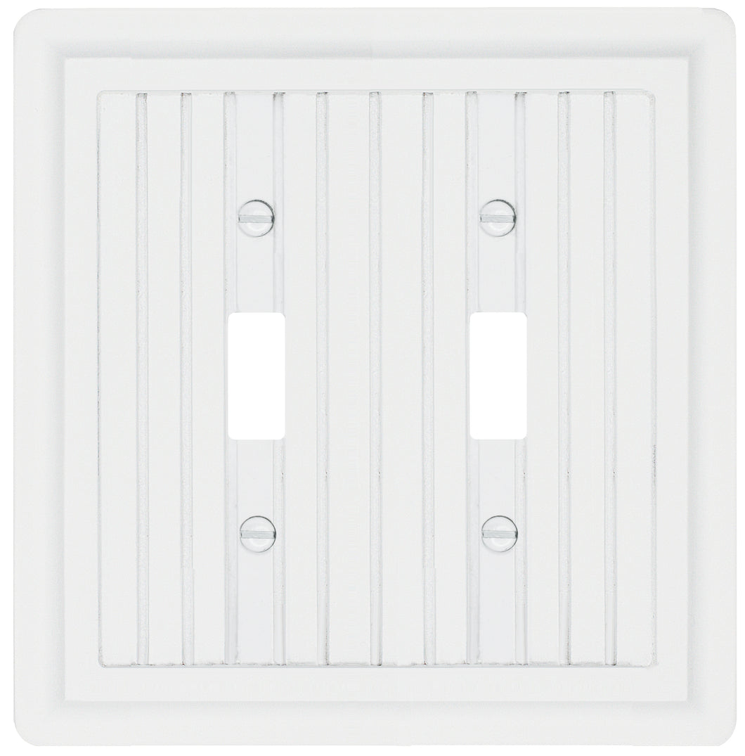 Solid Wood, Wainscott White 2Toggle Wallplate