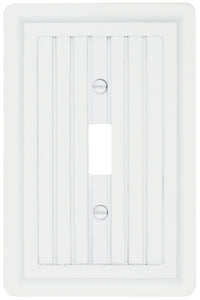 Solid White Wainscott Wood Wall Plate - 4-436R