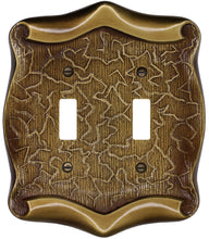 Load image into Gallery viewer, Heritage Antique Brass Double Toggle Wall-Plate
