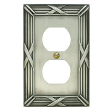 Load image into Gallery viewer, Decorative Bamboo Metal Crossed Pewter Single Duplex Wallplate
