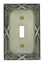 Load image into Gallery viewer, Decorative Bamboo Metal Crossed Pewter Single Toggle Wall-plate
