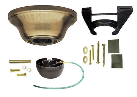 Antique Brass Ceiling Canopy Kit, 1/2